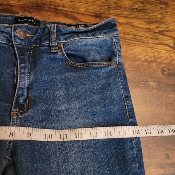 Tahari Jeans Size 8 Kelly Classic Skinny Mid Rise Medium Dark Wash Stretch Denim - Picture 7 of 11